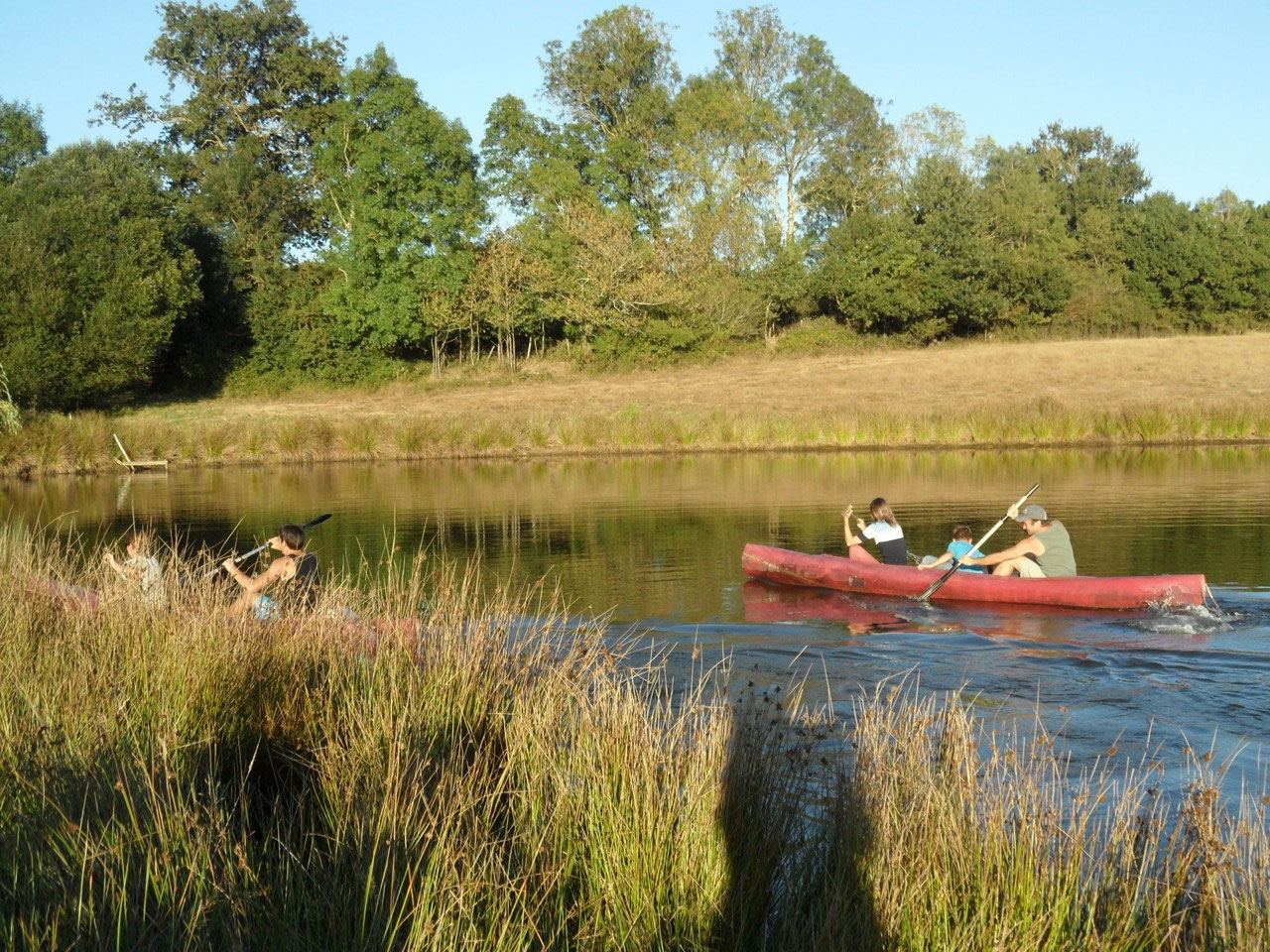 Canots sur l'étang du domaine